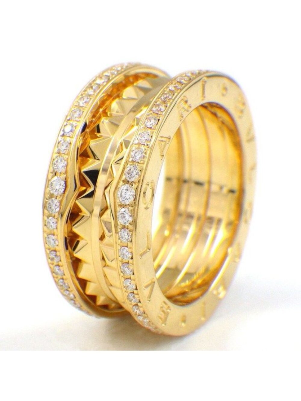 Bvlgari Ring B.zero1 Rock Band Edge Diamond YG